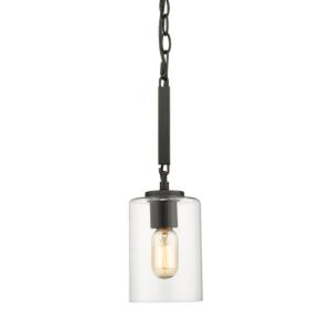 Monroe 1-Light Mini Pendant in Matte Black with Gold Highlights