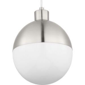 Globe LED 1-Light LED Pendant in Brushed Nickel