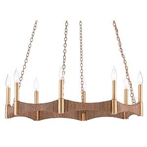 Currey & Company 8-Light 7" Mallorca Chandelier in Natural and Dark Contemporary Gold Leaf