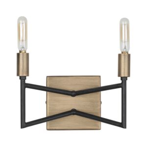 Bodie 2-Light Bathroom Vanity Light in Havana Gold with Carbon