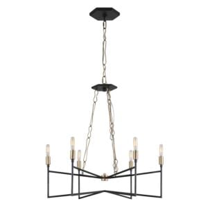 Bodie 6-Light Chandelier in Havana Gold with Carbon