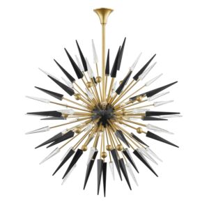 Sparta 18-Light Chandelier in Aged Brass