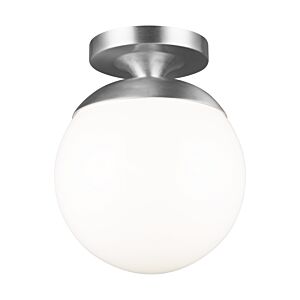 Leo - Hanging Globe 1-Light Wall with Ceiling Semi-Flush Mount in Satin Aluminum