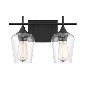 Octave 2-Light Bathroom Vanity Light Bar in Black