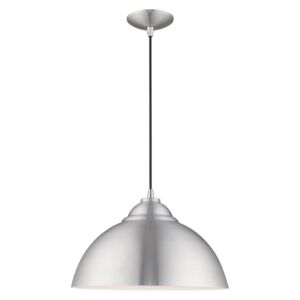 Metal Shade Mini Pendants 1-Light Mini Pendant in Brushed Aluminum w with Polished Chromes