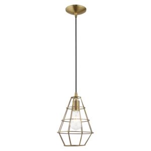 Bedford 1-Light Mini Pendant in Antique Brass