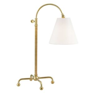 Curves No.1 1-Light Table Lamp in Aged Brass