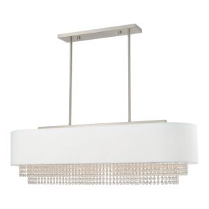 Carlisle 5-Light Linear Chandelier in Brushed Nickel