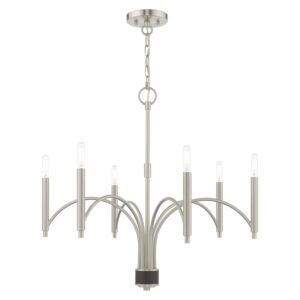 Wisteria 6-Light Chandelier in Brushed Nickel w with Bronze