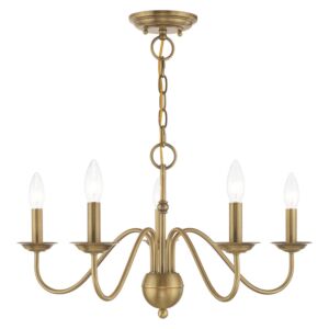 Windsor 5-Light Chandelier in Antique Brass