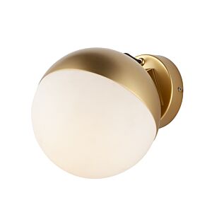 Half Moon 1-Light LED Wall Sconce in Metallic Gold
