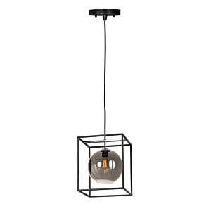 Fluid 1-Light LED Pendant in Black with Polished Chrome