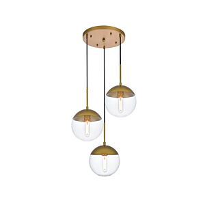 Eclipse 3-Light Pendant in Brass