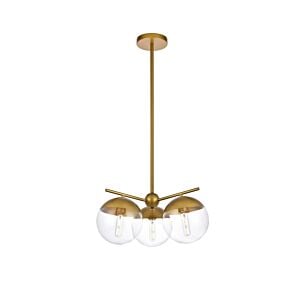 Eclipse 3-Light Pendant in Brass