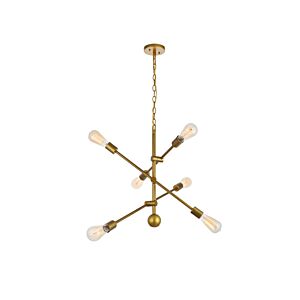 Axel 6-Light Pendant in Brass