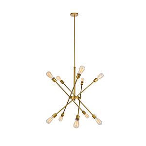 Axel 10-Light Pendant in Brass