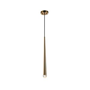 Renaie 1-Light LED Pendant in Aged Gold Brass