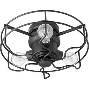 Windmill 3-Light LED Fan Light Kit in Textured Black