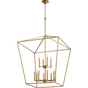 Gabriel 12-Light Entry Pendant in Gold Leaf