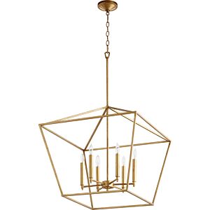 Gabriel 6-Light Chandelier in Gold Leaf