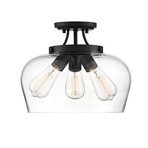 Octave 3-Light Semi-Flush Mount in Black