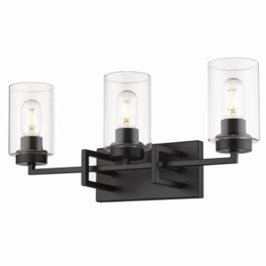 Tribeca BLK 3-Light Bathroom Vanity Light in Matte Black