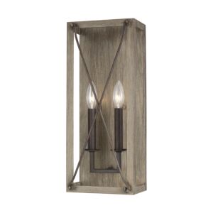 Thornwood 2-Light Wall with Bathroom Vanity Light Sconce in Washed Pine