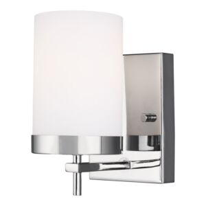 Zire 1-Light Wall with Bathroom Vanity Light Sconce in Chrome