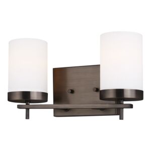 Zire 2-Light Wall with Bathroom Vanity Light in Brushed Oil Rubbed Bronze