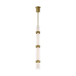 Wit 1-Light LED Pendant in Aged Brass