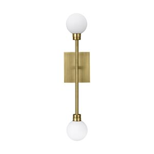 Mara 2-Light LED Wall Sconce in Aged Brass