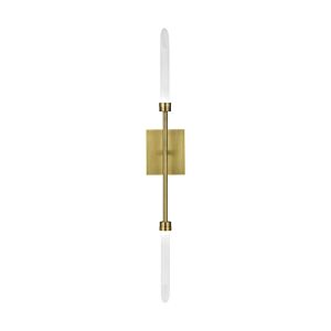 Spur 2-Light LED Wall Sconce in Aged Brass