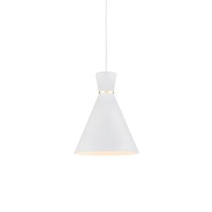 Vanderbilt 1-Light Pendant in White with Gold Detail