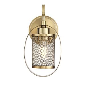 Mscon 1-Light Wall Sconce in Natural Brass