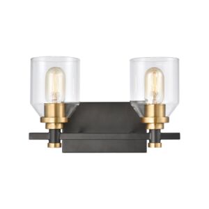 Cambria 2-Light Bathroom Vanity Light in Matte Black