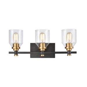 Cambria 3-Light Bathroom Vanity Light in Matte Black