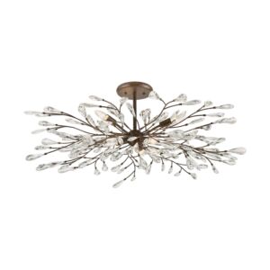 Crislett 6-Light Semi-Flush Mount in Sunglow Bronze