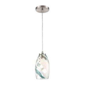 Turbulence 1-Light Mini Pendant in Satin Nickel