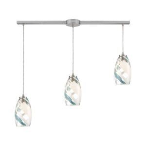 Turbulence 3-Light Pendant in Satin Nickel