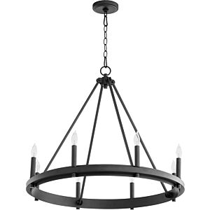 Aura 8-Light Chandelier in Textured Black