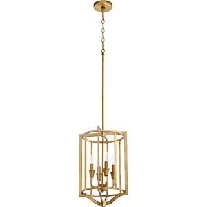 Marquee 4-Light Pendant in Gold Leaf