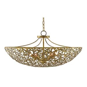 Confetti 5-Light Chandelier in Hand Rubbed Gold Leaf