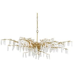 Aviva Stanoff 8-Light Chandelier in Washed Lucerne Gold with Natural