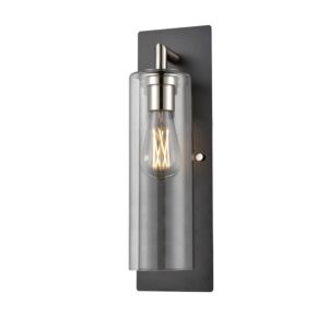 Barker 1-Light Wall Sconce in Satin Nickel and Graphite