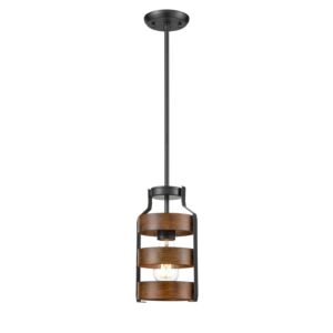 Fort Garry 1-Light Mini-Pendant in Graphite and Ironwood