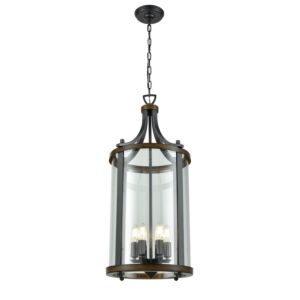 Niagara 6-Light Foyer Pendant in Graphite and Ironwood