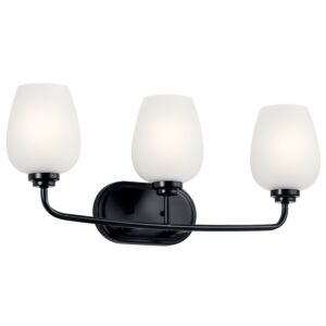 Valserrano 3-Light Bathroom Vanity Light in Black