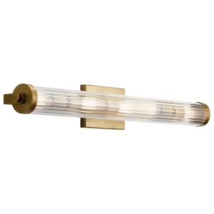 Azores 5-Light Linear Bathroom Vanity Light in Natural Brass