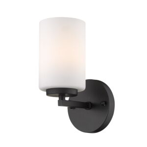 Manhattan 1-Light Bathroom Vanity Light in Matte Black