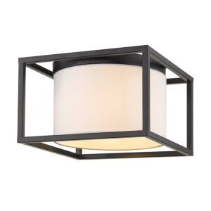 Manhattan 2-Light Flush Mount in Matte Black